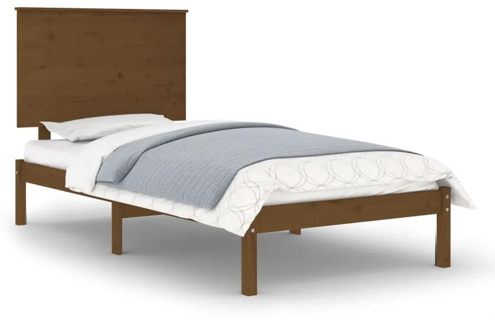 3104796 vidaXL Cadru de pat, maro miere, 100x200 cm, lemn masiv de pin