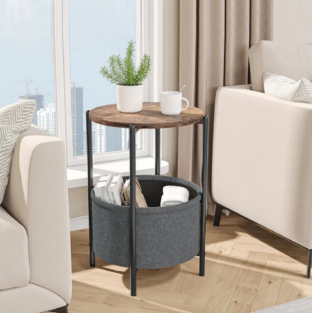 Masuta rotunda cu cos depozitare 60 cm