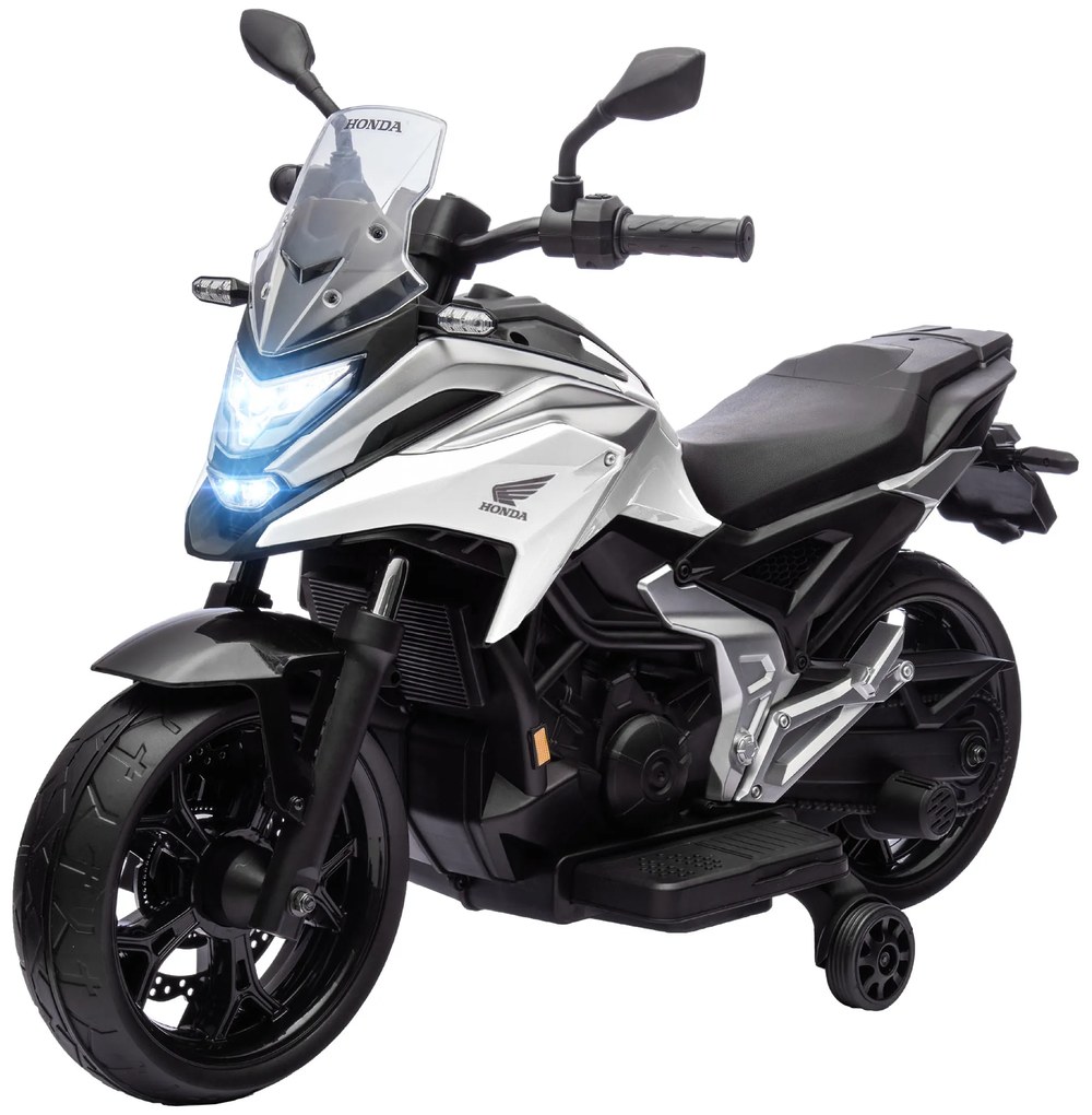 AIYAPLAY Moto electrică pentru copii, motocicletă Honda pentru copii 3-6 ani cu muzică, faruri alb | Aosom Romania