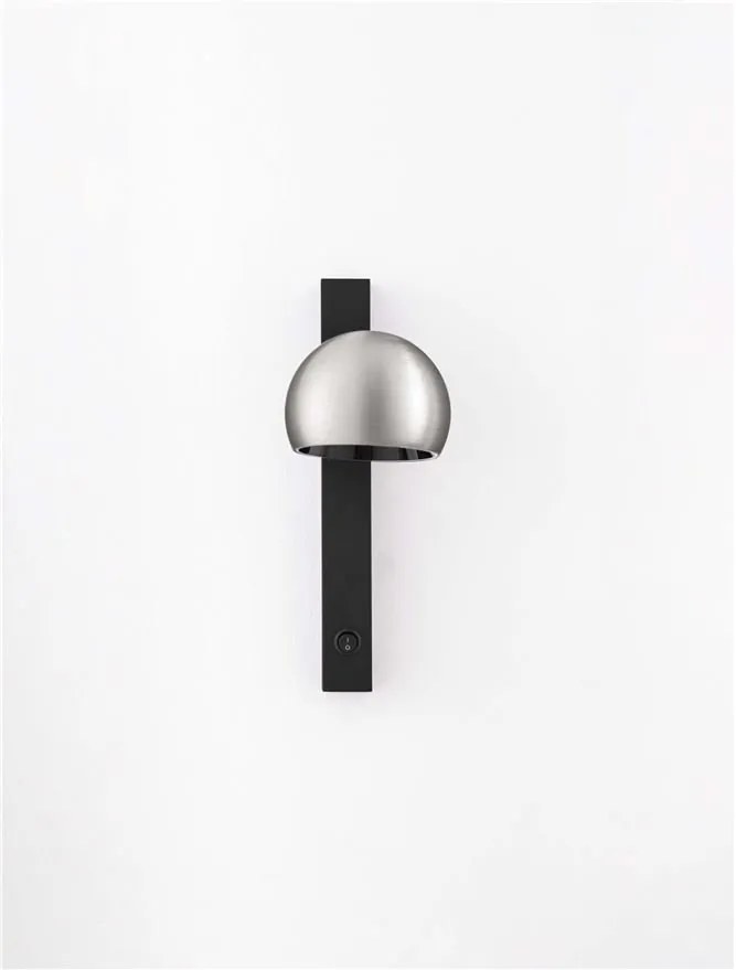 Aplica LED moderna stil minimalist LUSA negru/nickel
