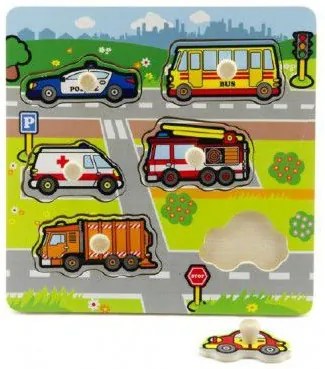 Primele mele mașini din lemn 6buc 22,5x22,5x2,5 cm 12luni