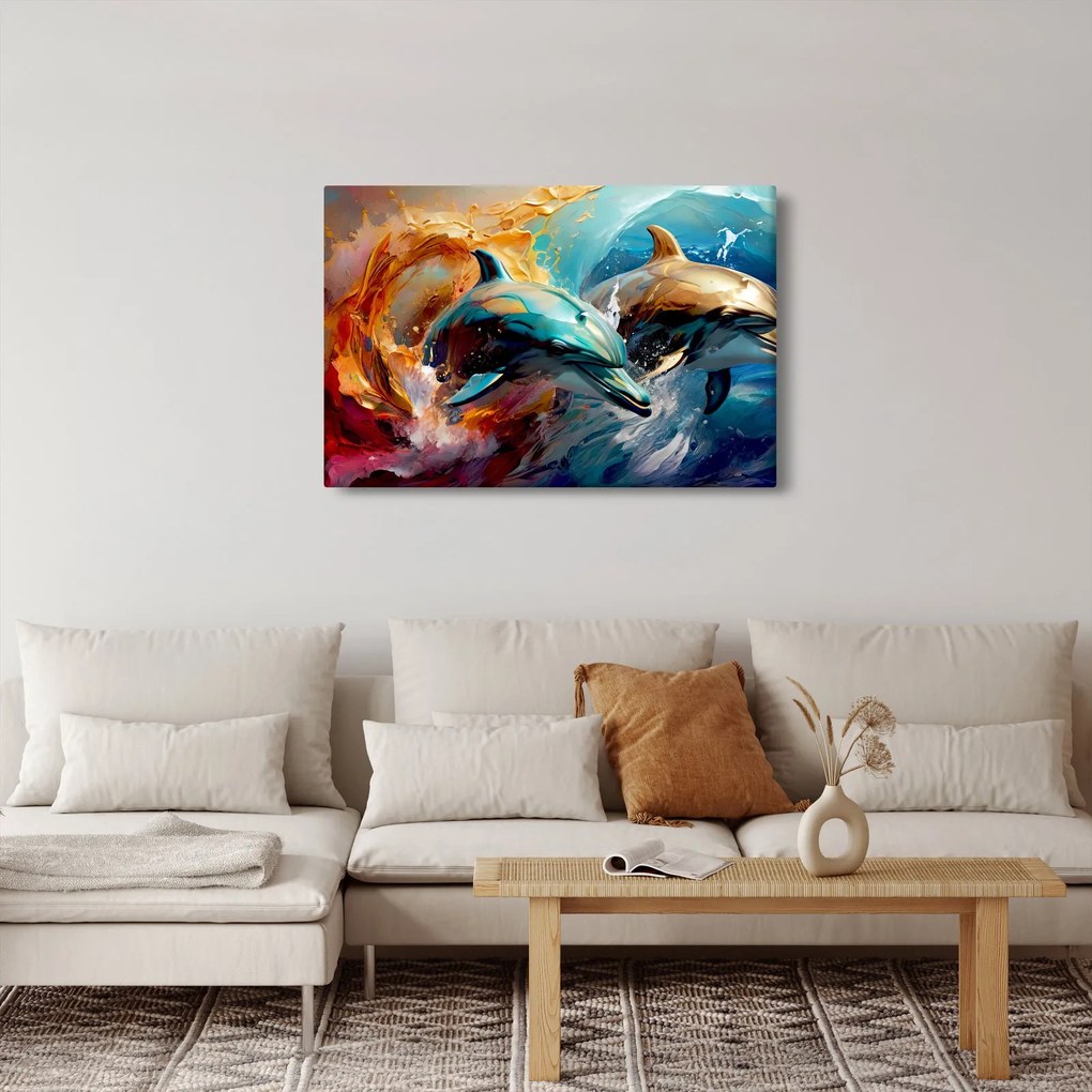 Tablou - Pictură de delfin (90x60 cm)