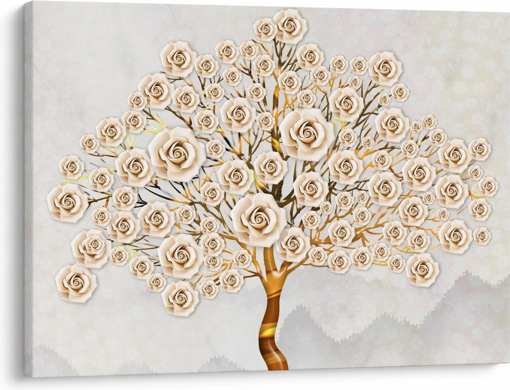 Tablou cu copac cu flori (70x50 cm)
