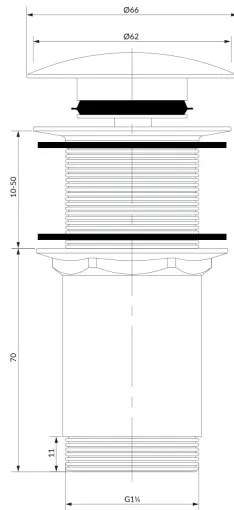 Ventil de lavoar OMNIRES A716BR CLICK-CLACK bronz antichizat periat