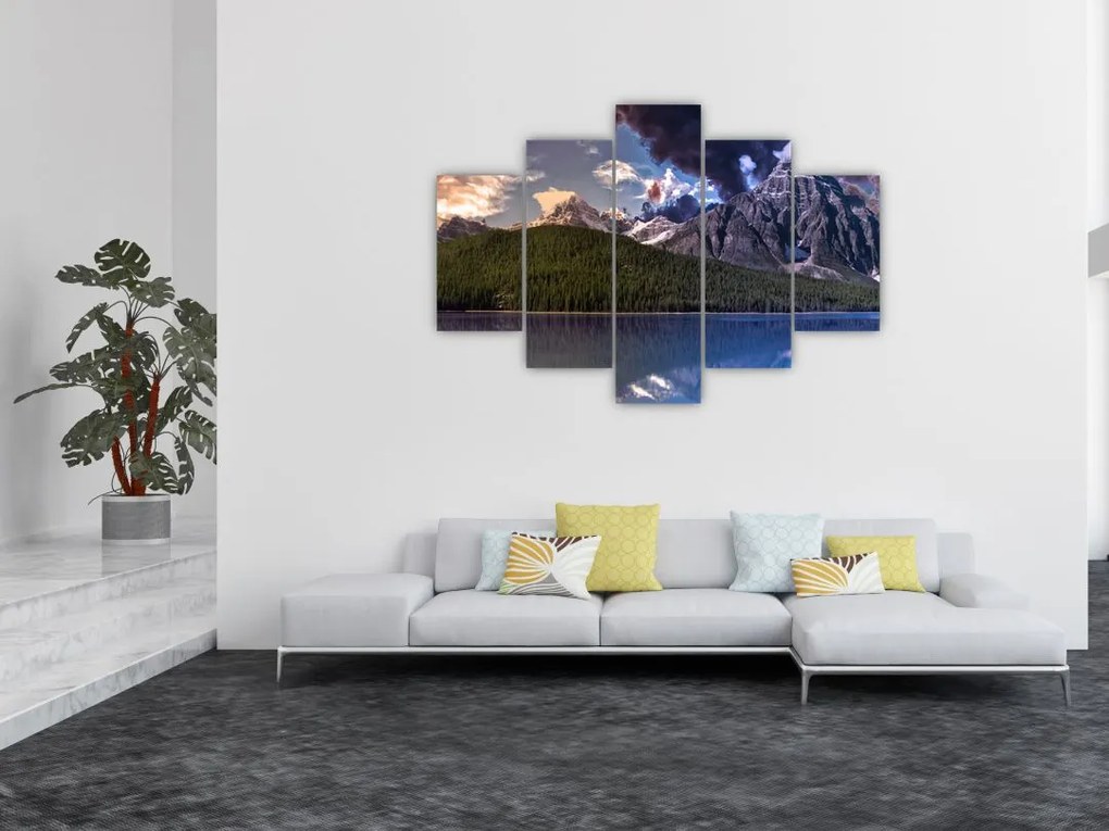 Tablou cu lac și munți (150x105 cm)