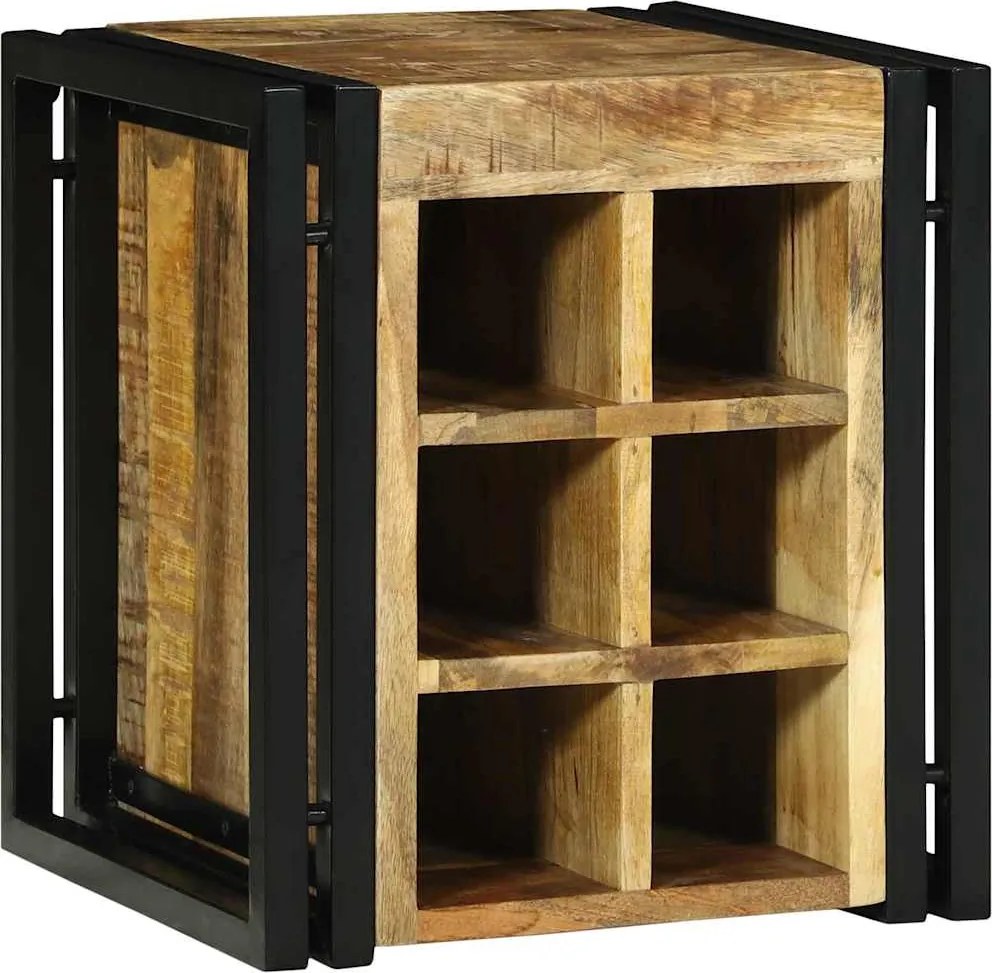 vidaXL Raft pentru vin 35 x 35 x 39 cm Lemn de mango solid