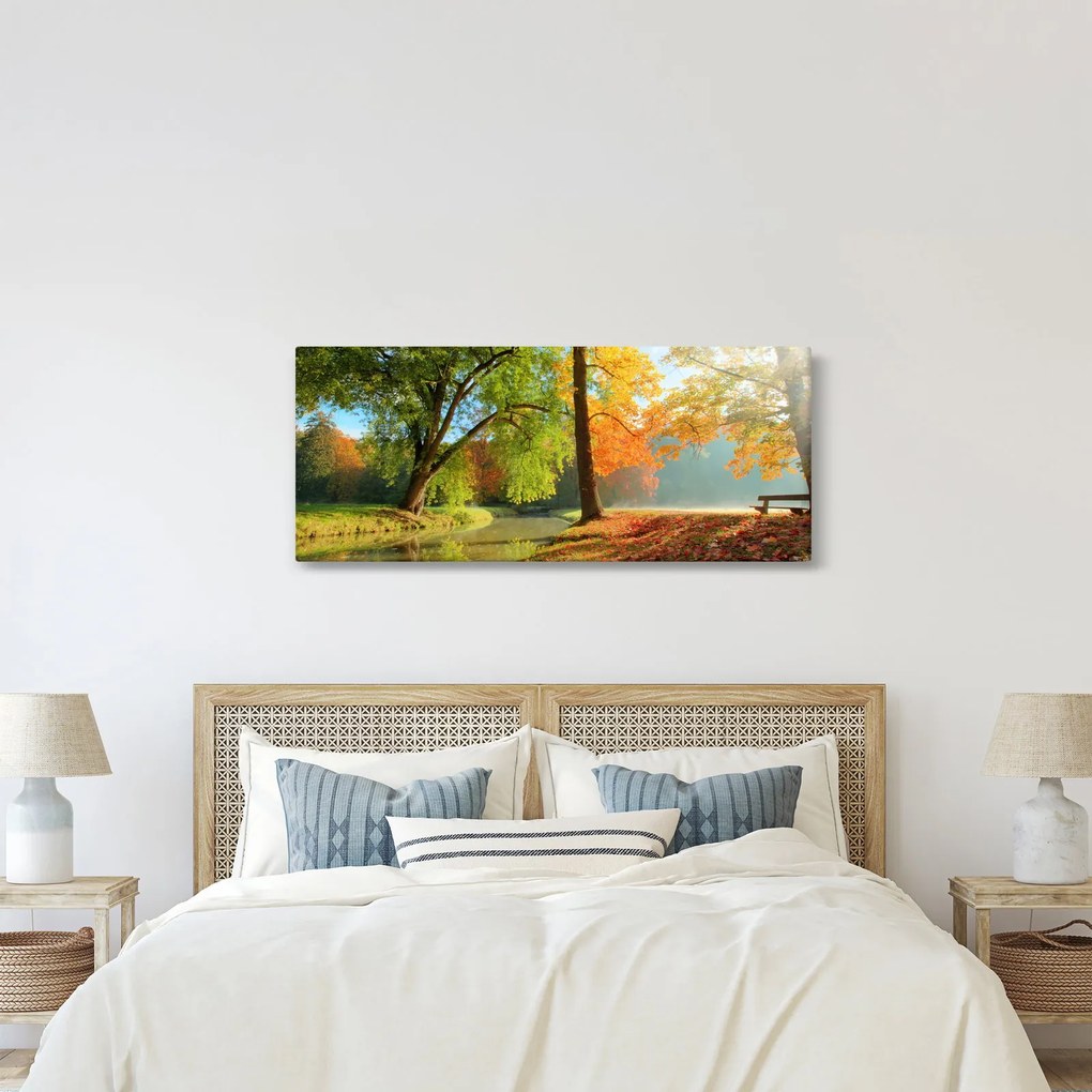 Tablou - Peisaj liniștit de toamnă (120x50 cm)