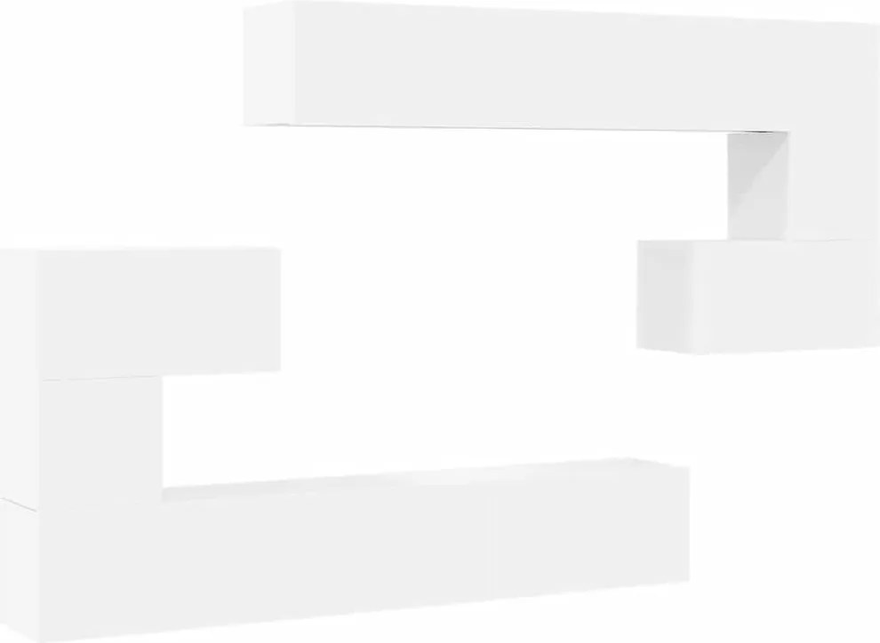 vidaXL Set dulapuri TV, 10 piese, alb, lemn prelucrat