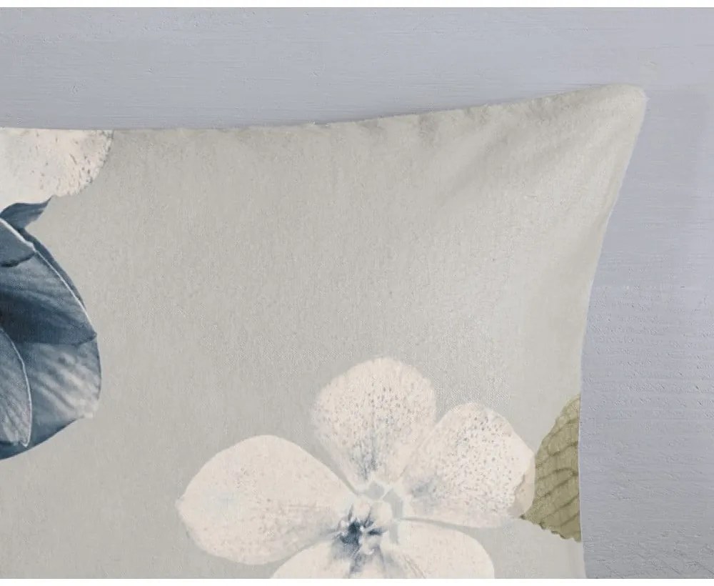 Lenjerie de pat albastră/gri din flanelă pentru pat dublu/extinsă 200x220 cm Gabin – Good Morning