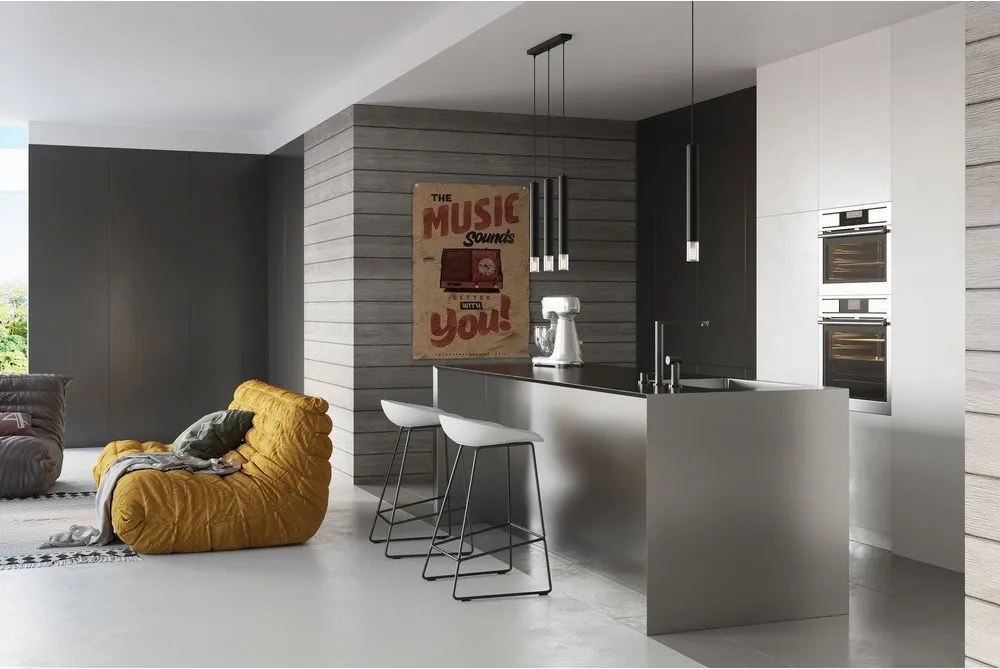 Lustră neagră din metal ø 8 cm Vittoria – Sollux