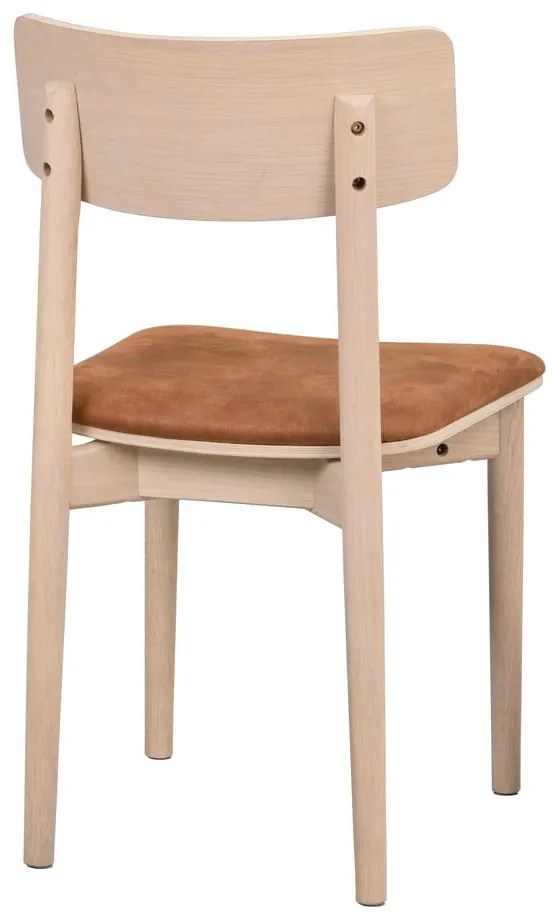 Scaune de dining maro coniac/natural 2 buc. din imitație de piele Wolcott – Rowico