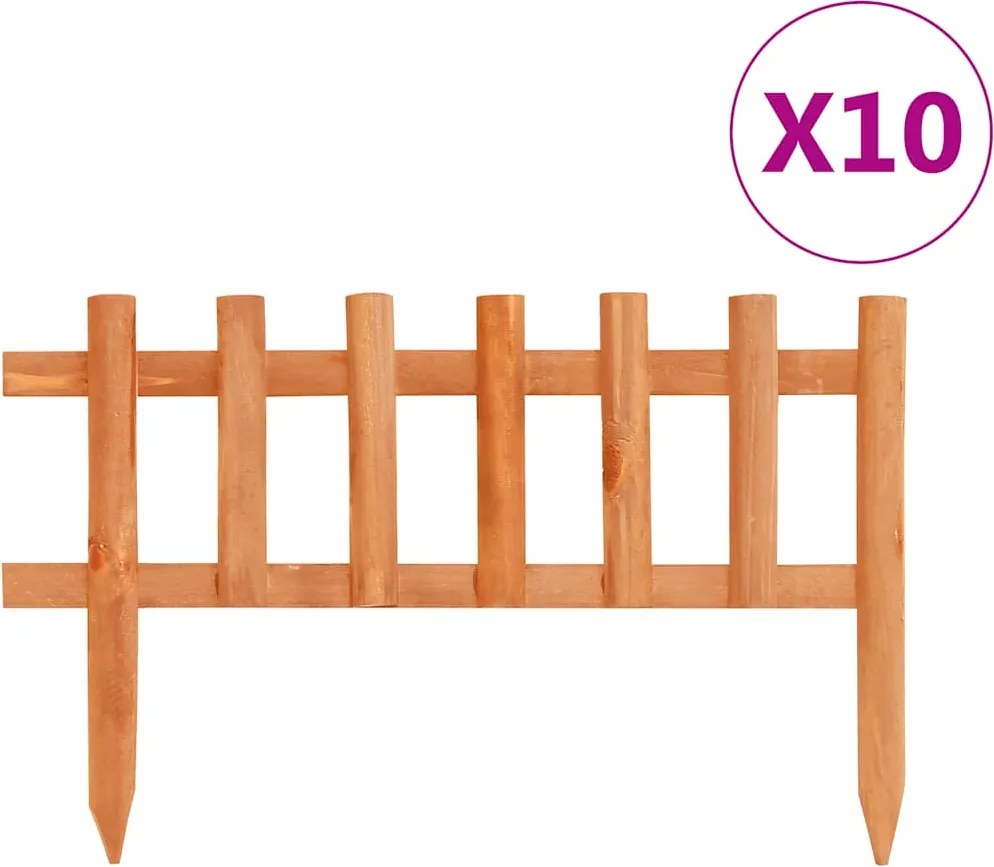 vidaXL Borduri de gazon,10 buc., 4,4 m, lemn de brad