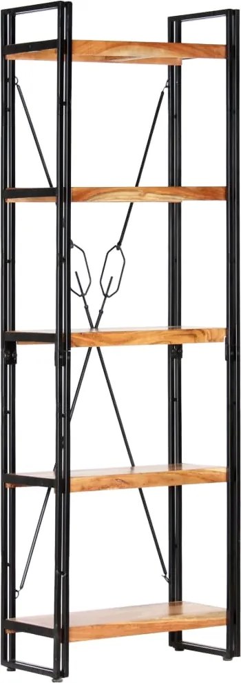 vidaXL Bibliotecă cu 5 rafturi, 60 x 30 x 180 cm, lemn masiv de acacia