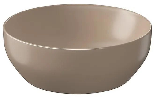 Lavoar pe blat maro mat 40 cm, rotund, Cersanit Larga Maro mat