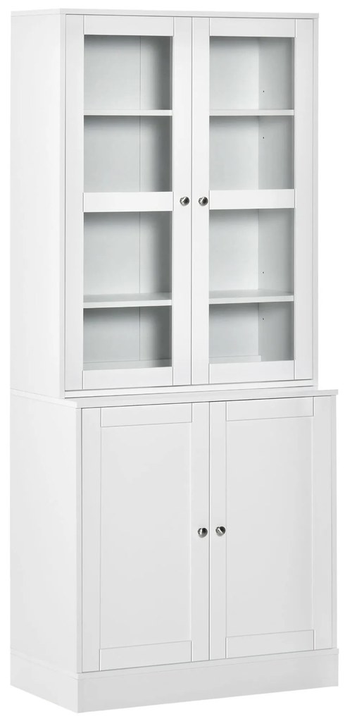 HOMCOM Bibliotecă Perete, 2 rafturi, 76 cm x 40 cm x 178,5 cm, Alb | Aosom Romania