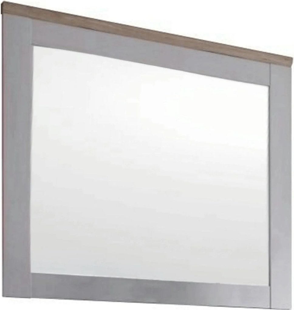 Oglinda PROVENSAL, stejar San Remo/alb, PAL infoliat, 95x4x92 cm