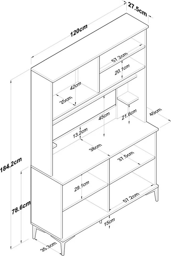 Dulap Jevy Walnut and White