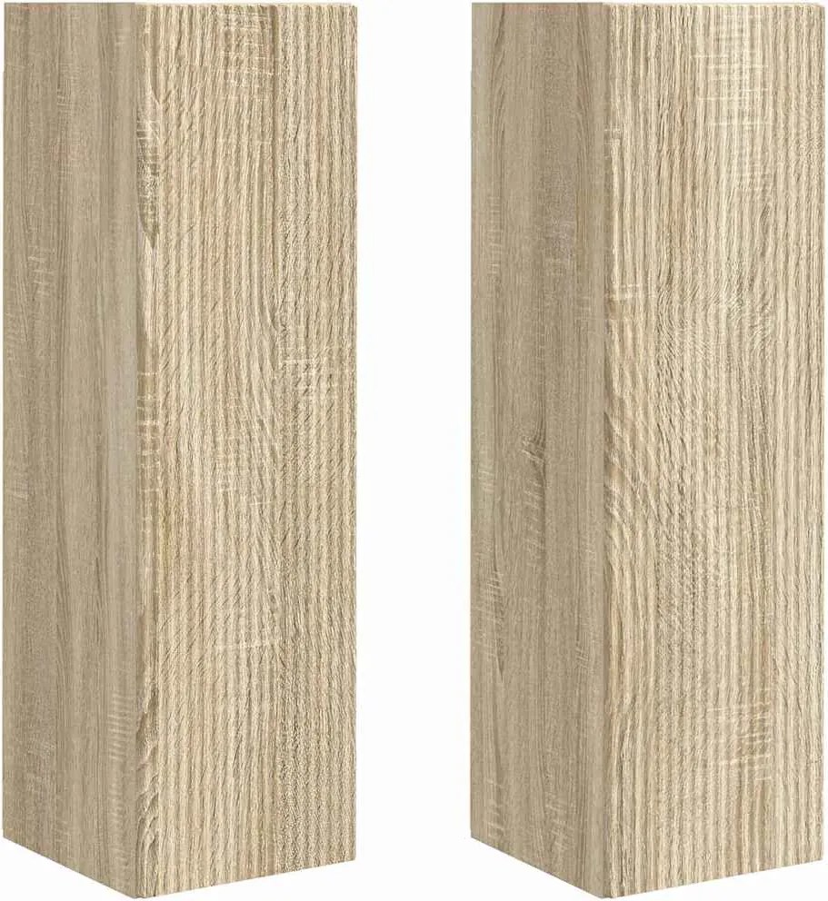 vidaXL Dulap TV de perete 2 pcs Sonoma 30 x 31 x 100 cm Lemn compozit