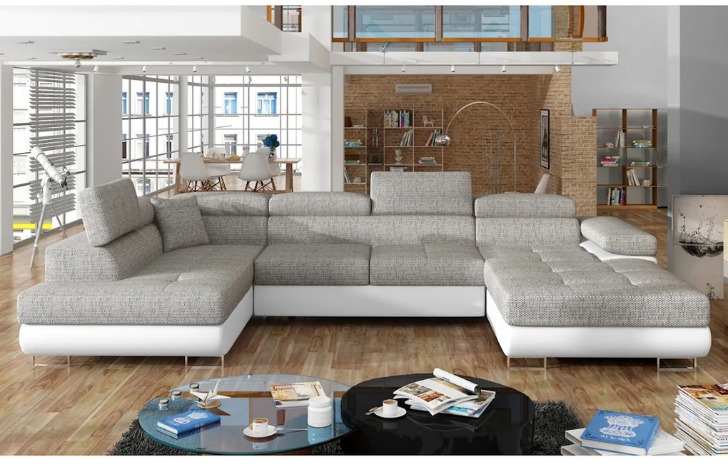 Expedo Canapea extensibilă în formă de U CORGI, 345x90x202, kronos 09/paros 05, colţ stânga