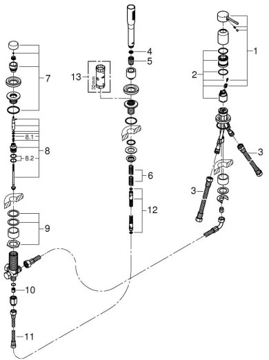 GROHE 19976001 - Baterie pentru cadă ESSENCE, montaj pe 3 găuri, crom lucios