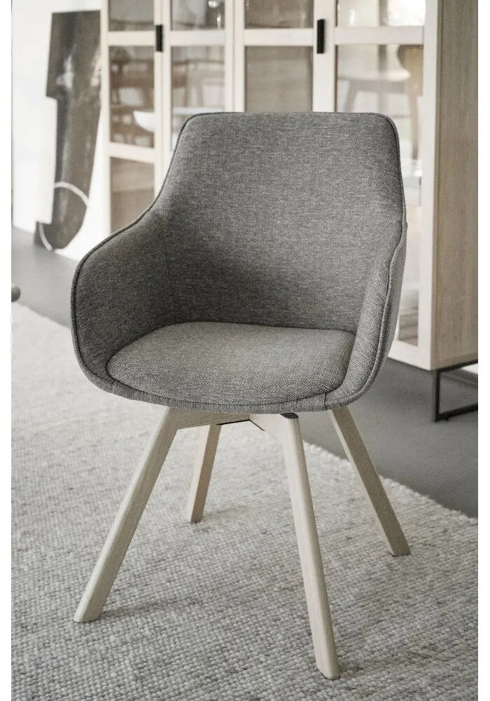 Set de scaune de sufragerie bej 2 buc. tapițat Alison – Rowico