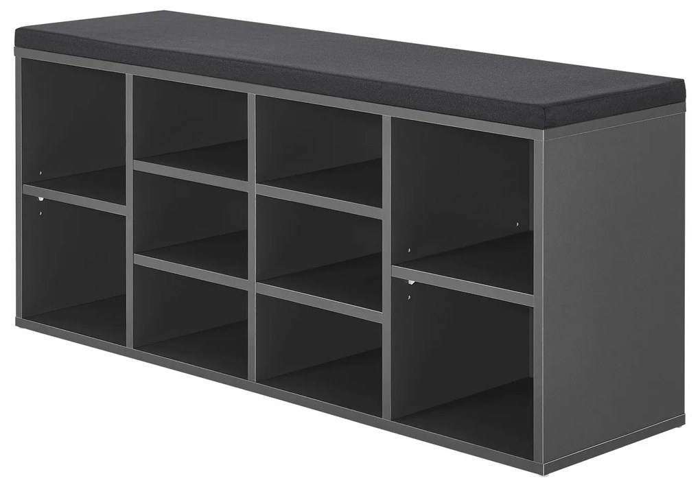 Suport pantofi cu căptușeală 104 x 30 x 48 cm gri închis