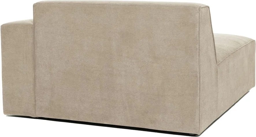 Modul pentru canapea bej din catifea reiată (partea dreaptă) Sting - Scandic