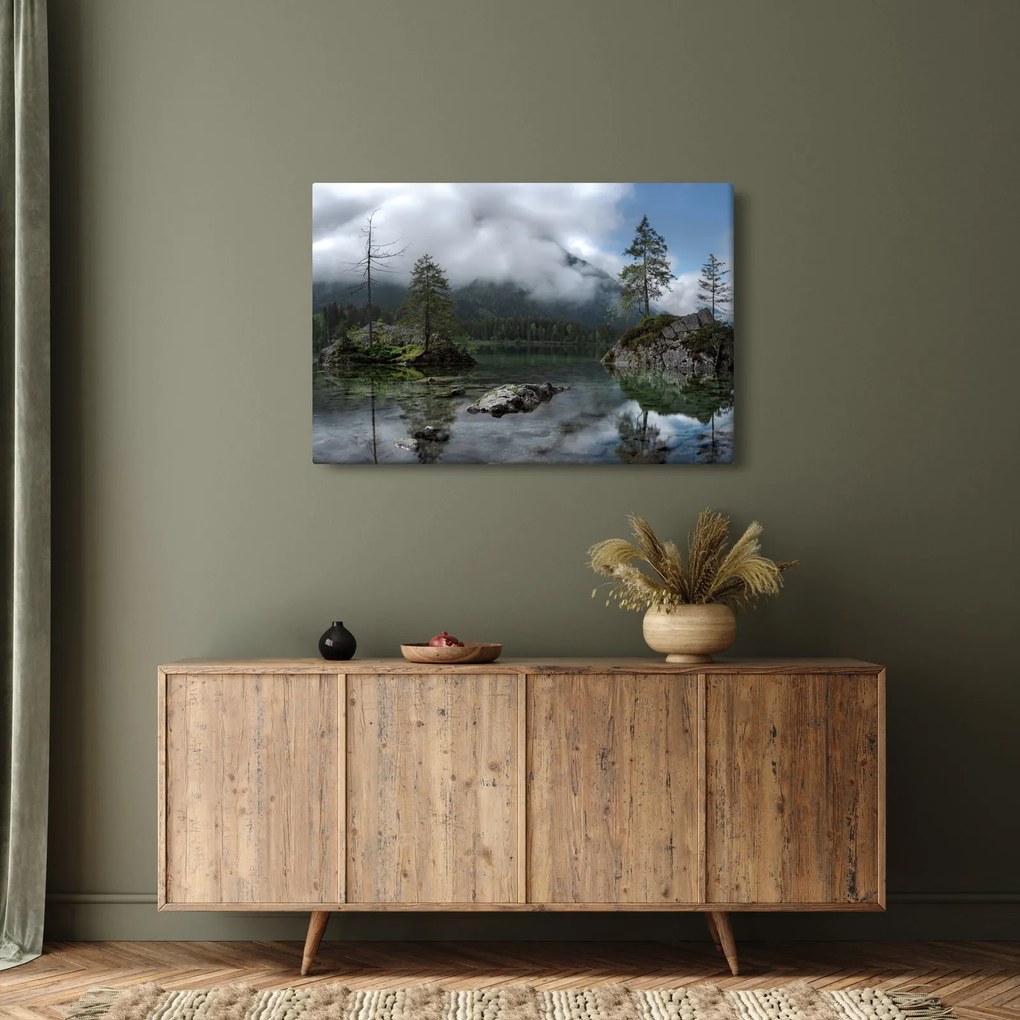 Tablou cu pomi în lac (90x60 cm)