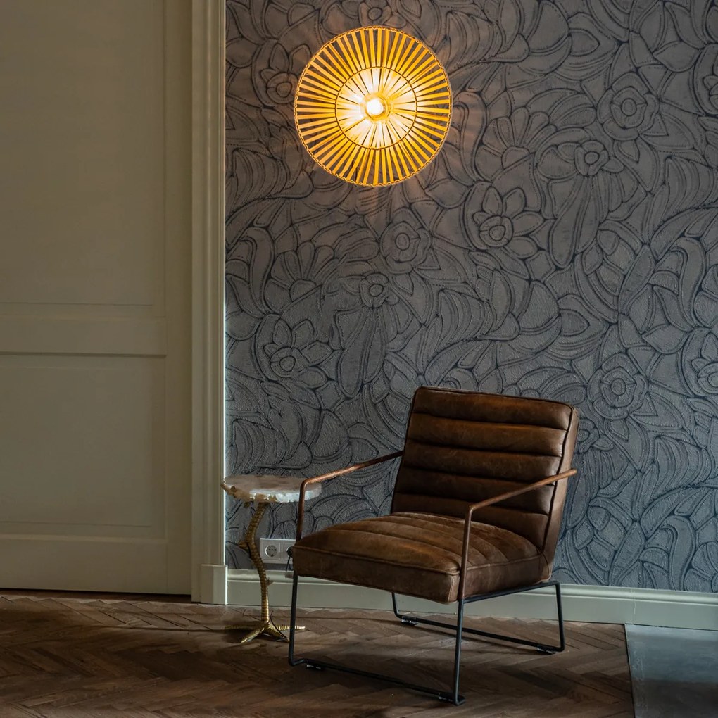 Lampă de perete orientală neagră cu bambus natural - Pua