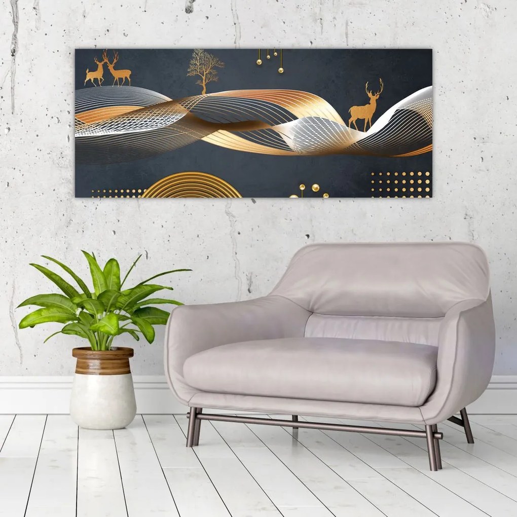 Tablou - Cerb, grafică (120x50 cm)