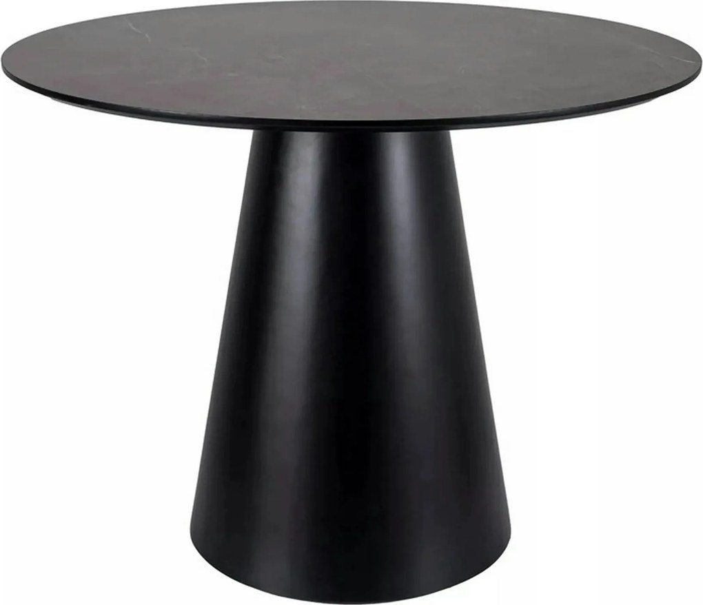 Masa ANGEL, gri cu efect de marmura/negru mat, 100x75 cm