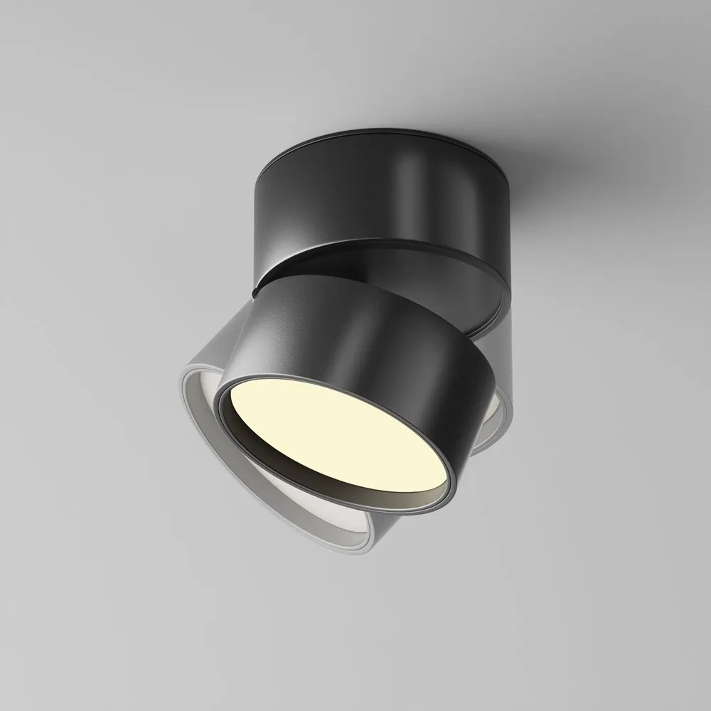 Spot LED aplicat directionabil Onda negru 2700K