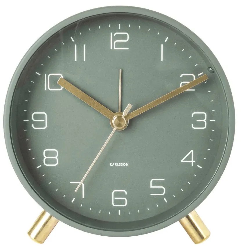 Ceas cu alarmă Karlsson Lofty, ø 11 cm, verde