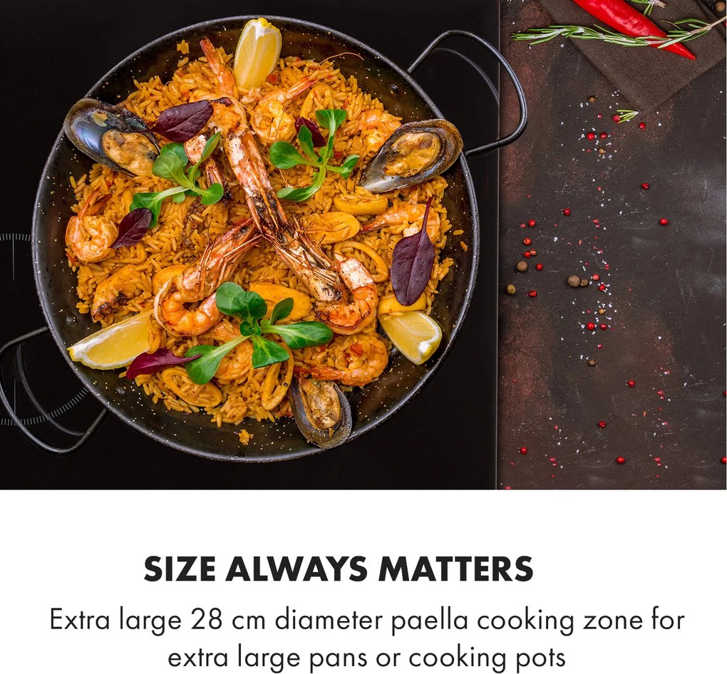 Klarstein Delicatessa 3, plită cu inducție, 3 zone, 5800W, ceramică de sticlă, negru