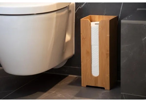 WENKO 24749100 - Suport pentru hârtie igienică BAMBUSA, 15x35,5 cm, maro