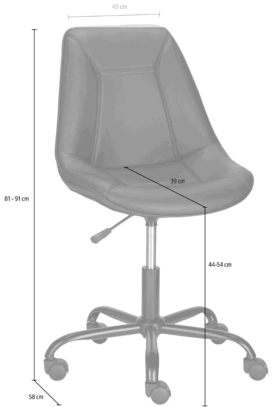 Scaun de birou gri din imitație de piele Kenny – Støraa