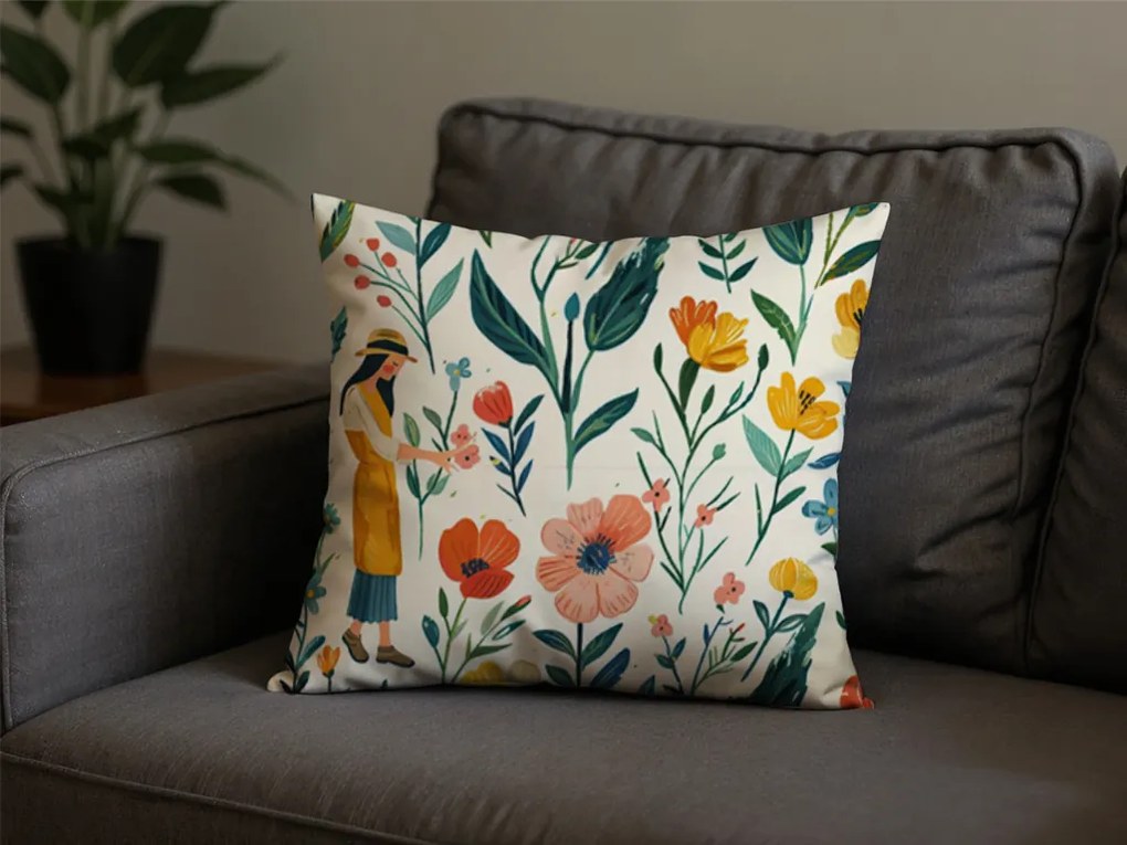 Fata de perna din policoton FLOVINA POLY 45x45 cm, colorat