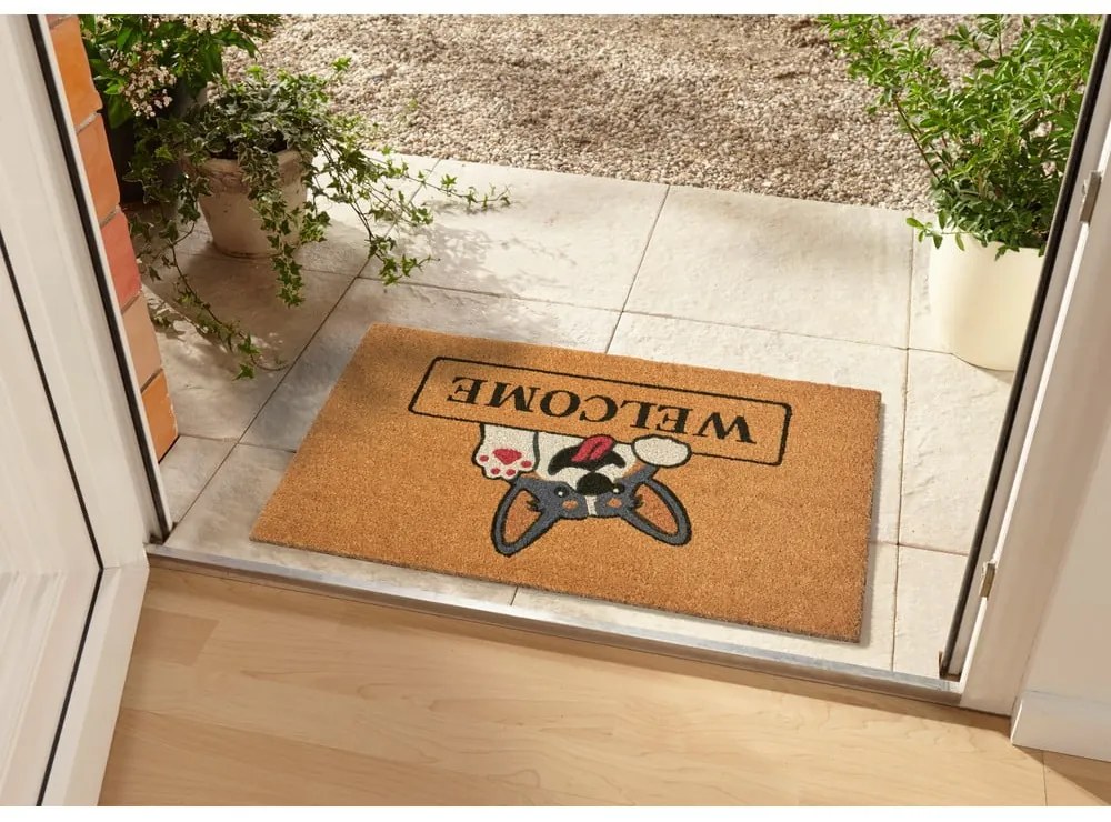 Covoraș de intrare din fibre de cocos 75x45 cm Welcome & Dog - Hanse Home