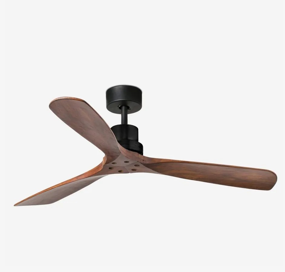 Ventilator de tavan cu telecomanda LANTAU L negru/ lemn maro