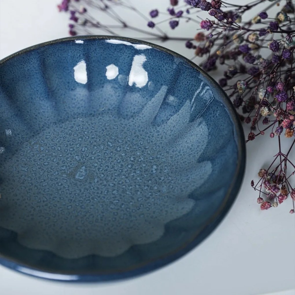 Set de 6 boluri din ceramică Laguna 12 cm,albastru închis