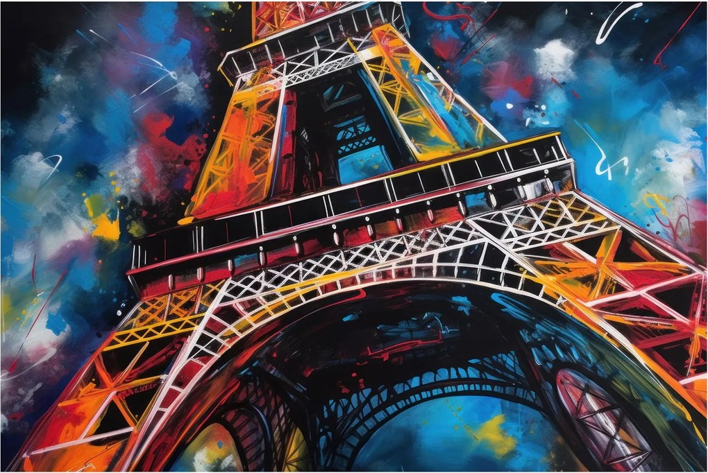Tablou - Pictură a Turnului Eiffel II. (90x60 cm)