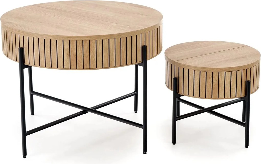 Set 2 masute cafea DANTE, stejar/negru