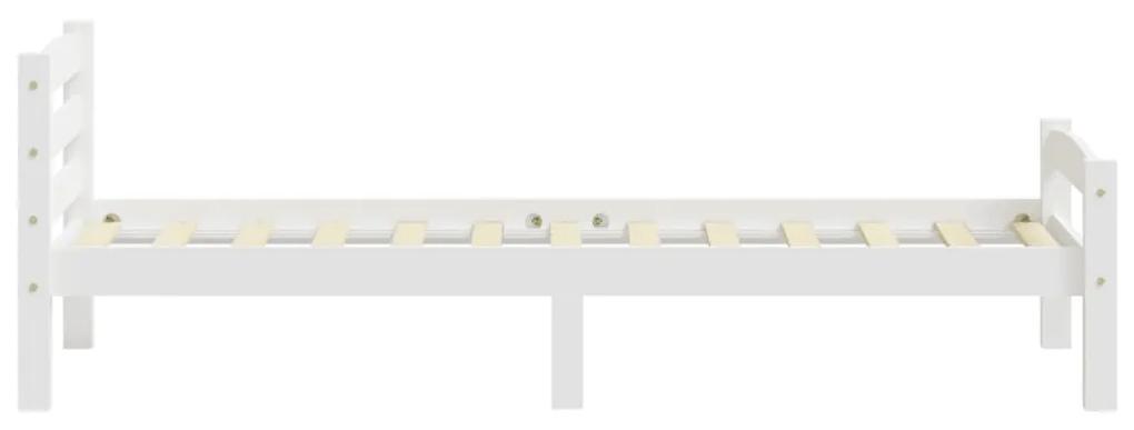 Cadru de pat, alb, 90x200 cm, lemn de pin masiv Alb, 90 x 200 cm
