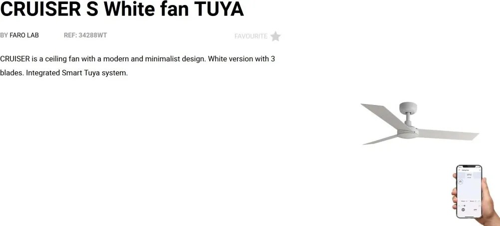 Ventilator tavan smart sistem TUYA si telecomanda CRUISER S alb