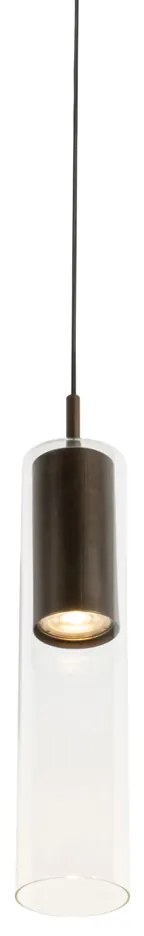 Lampă modernă cu pandantiv din bronz închis pentru sistem cu șină monofazată - Iconic Lloyd