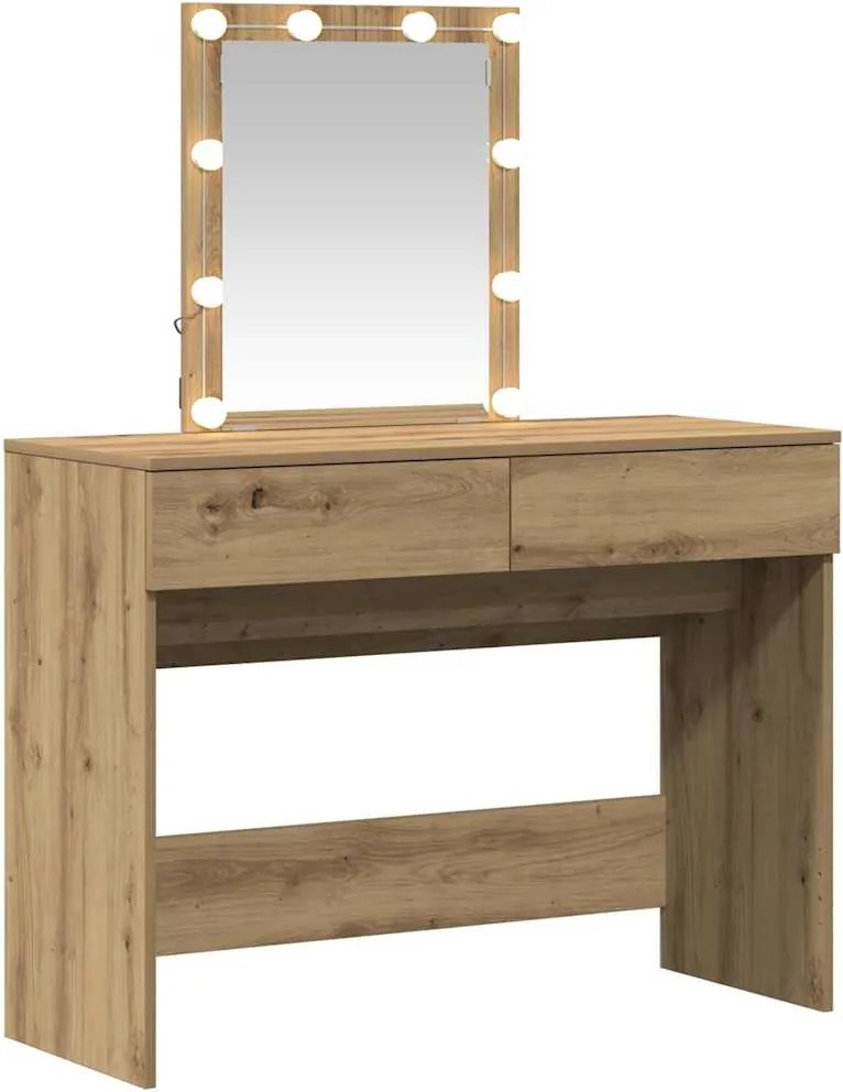 vidaXL Masă de Machiaj cu sertar Stejar Artizanal 100 x 40 x 130 cm