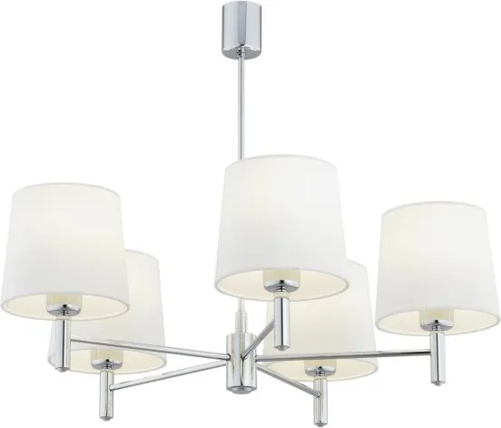 Brilagi - Lustru pe tijă MONTE 5xE27/60W/230V crem/crom lucios