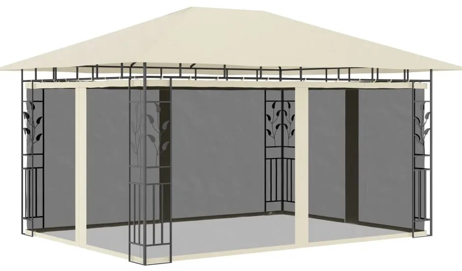 vidaXL Pavilion cu plasă anti-țânțari, crem, 4x3x2,73 m, 180 g/m²