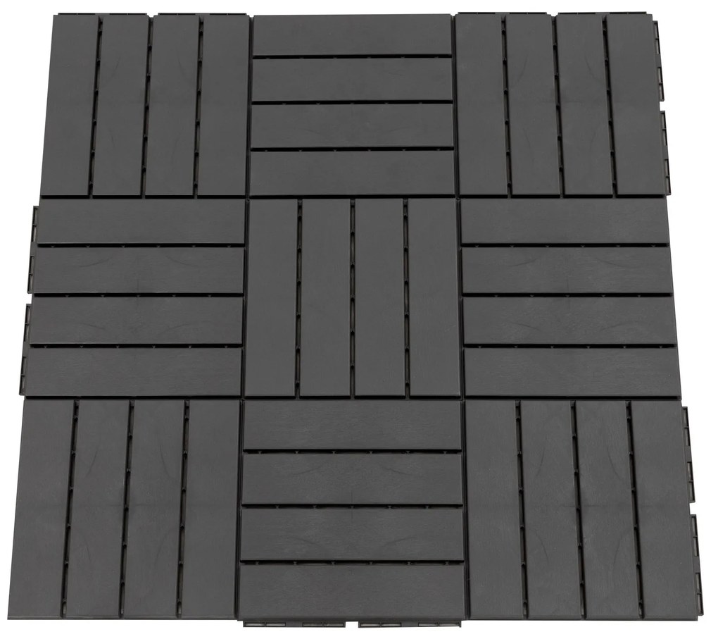 Outsunny Set 9 Cărămizi de Cuplat pentru Pavaj Terasă 30x30x2cm 0.81mq Negru | Aosom Romania