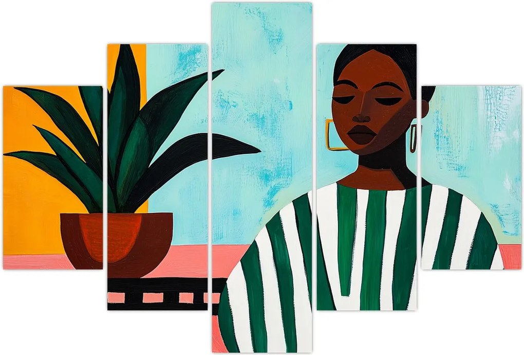 Tablou - Femeie cu floare (150x105 cm)